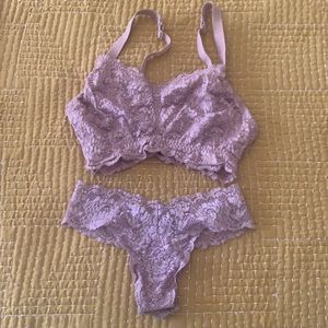 Cosabella Dusty Rose Pink Lacey Bralette and Thong. Matching set! Size small